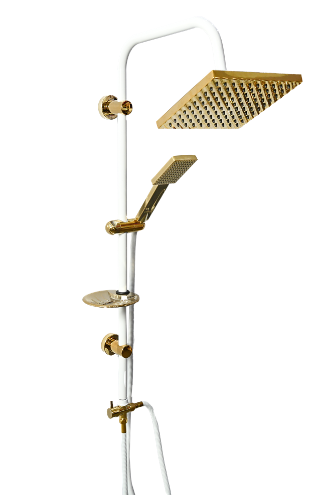 علم دوش آنتیک سفید طلایی