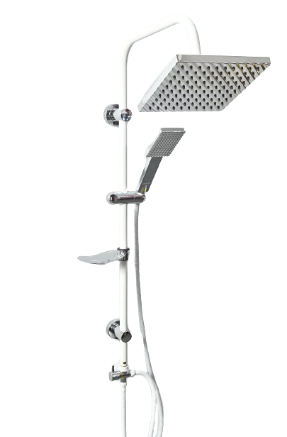 علم دوش آنتیک سفید کرومی